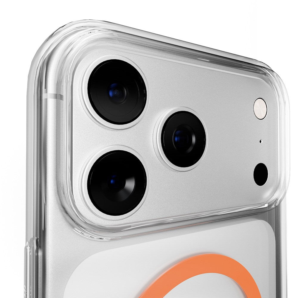 iPhone 17 Pro Max PURO LITE MAG Hybrid Skal - MagSafe Kompatibel - Genomskinlig / Orange