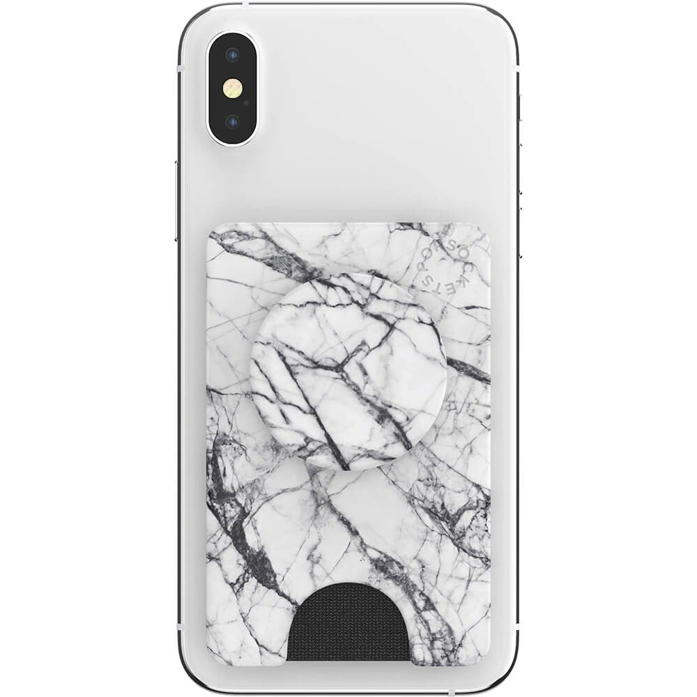 POPSOCKETS PopWallet Dove White Marble MagSafe Korthållare - Stativ & Grepp