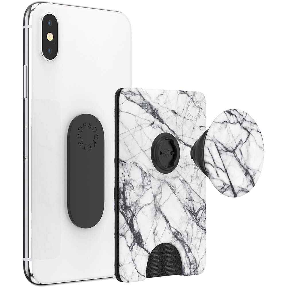 POPSOCKETS PopWallet Dove White Marble MagSafe Korthållare - Stativ & Grepp