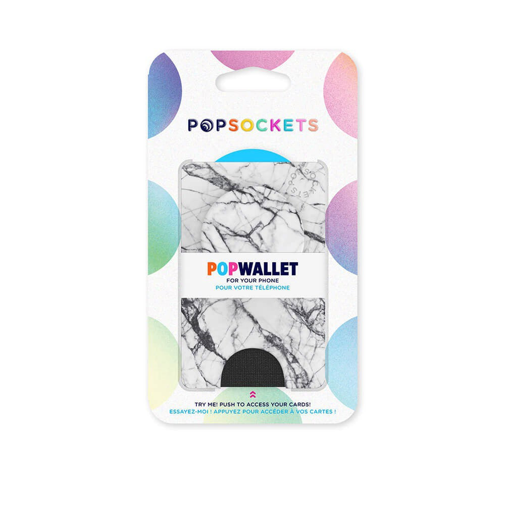 POPSOCKETS PopWallet Dove White Marble MagSafe Korthållare - Stativ & Grepp