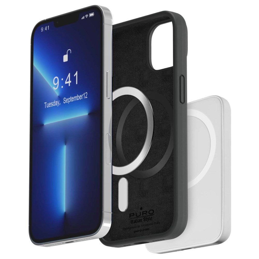 iPhone 14 Pro Max PURO ICON MAG Silikon Skal - MagSafe Kompatibel - Svart