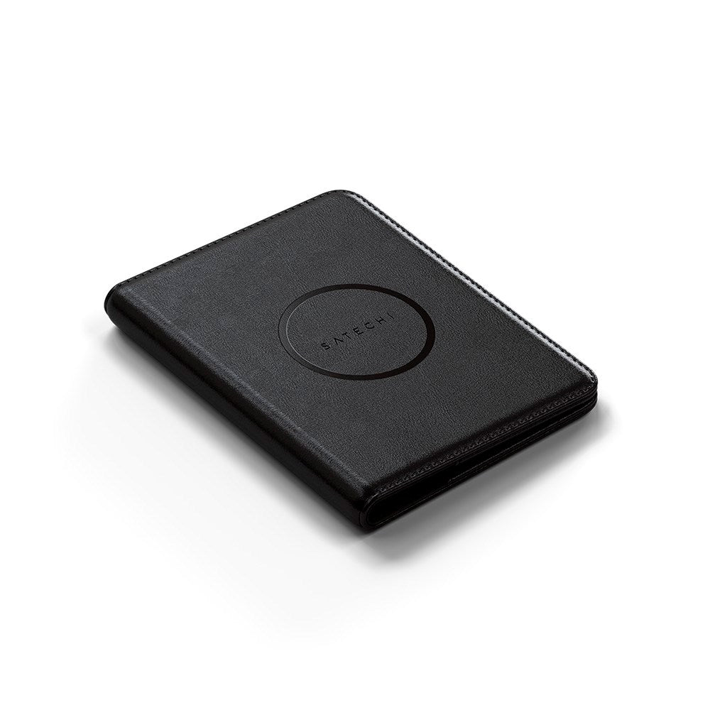 Satechi Konstläder Pass Fodral m. Korthållare & Tracker - MagSafe Kompatibel - Svart