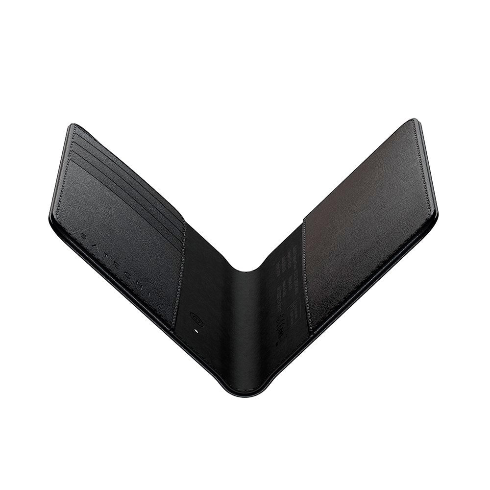 Satechi Konstläder Pass Fodral m. Korthållare & Tracker - MagSafe Kompatibel - Svart