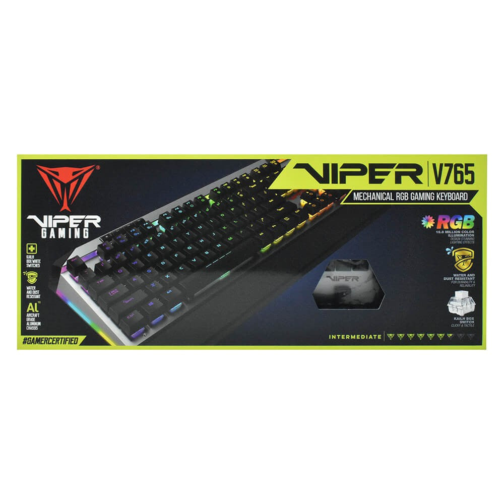 Viper V765 Mekanisk Gaming Keyboard m. RGB Belysning - Dansk Tastatur Layout - Sort/Grå