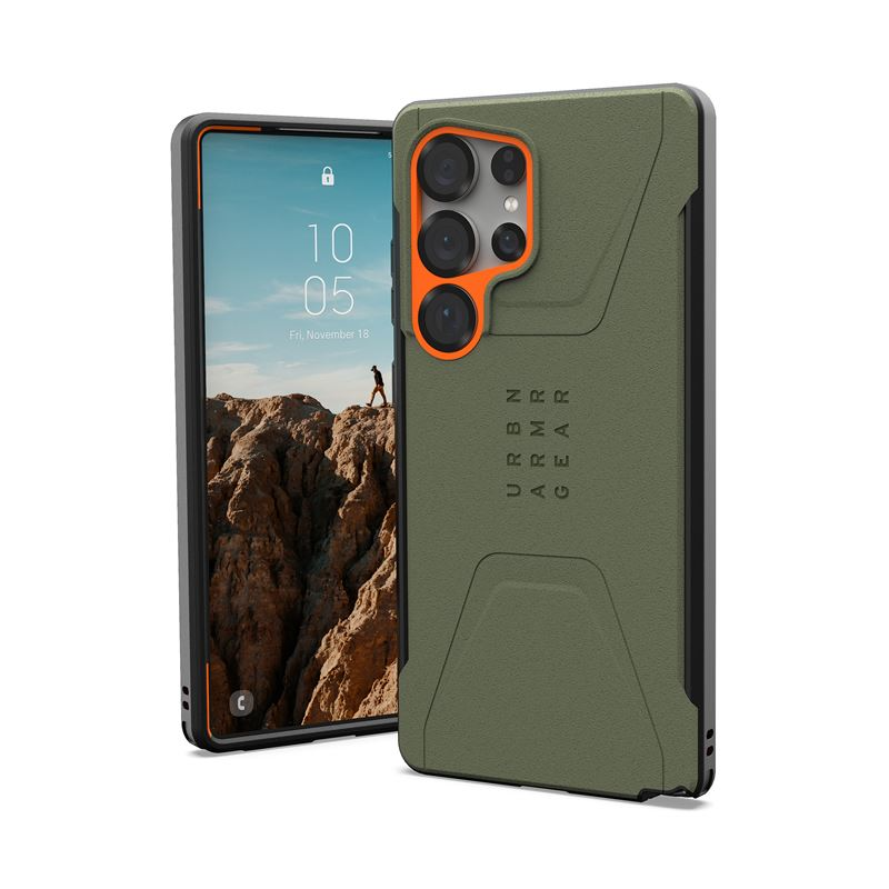 UAG Samsung Galaxy S25 Ultra Civilian Pro Cover - Orange/Grön