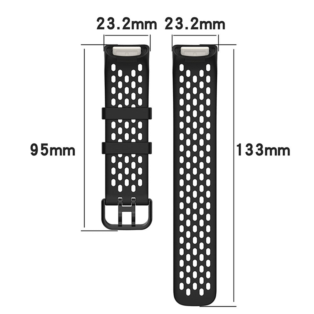 Fitbit Charge 6 / 5 Silikonarmband med Hål - Rosa