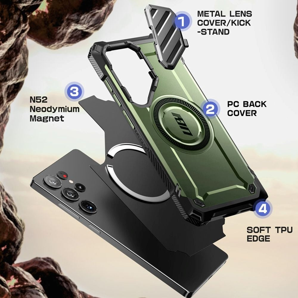 Supcase Unicorn Beetle XT Mag Samsung Galaxy S25 Ultra Skal - MagSafe Kompatibel - Grön