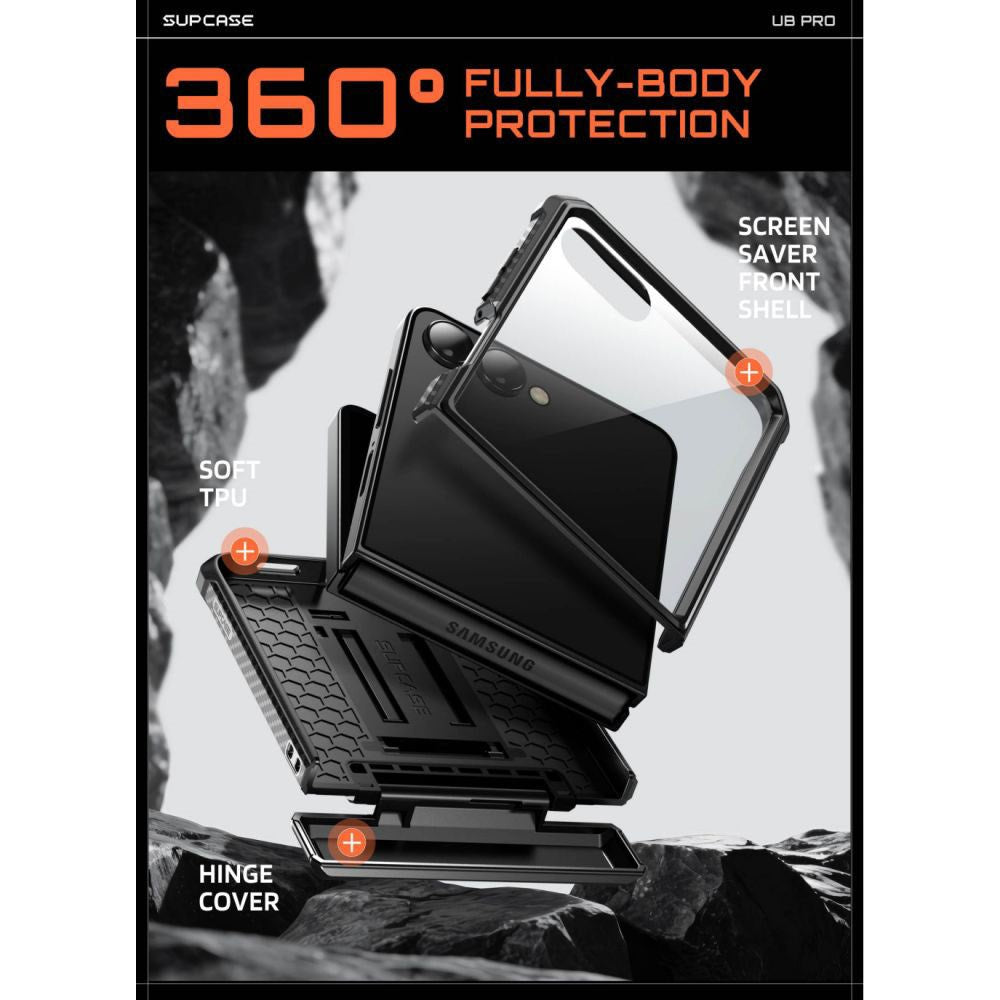 Samsung Galaxy Z Flip8 Supcase Unicorn Beetle Pro Skal m. Kickstand - Svart