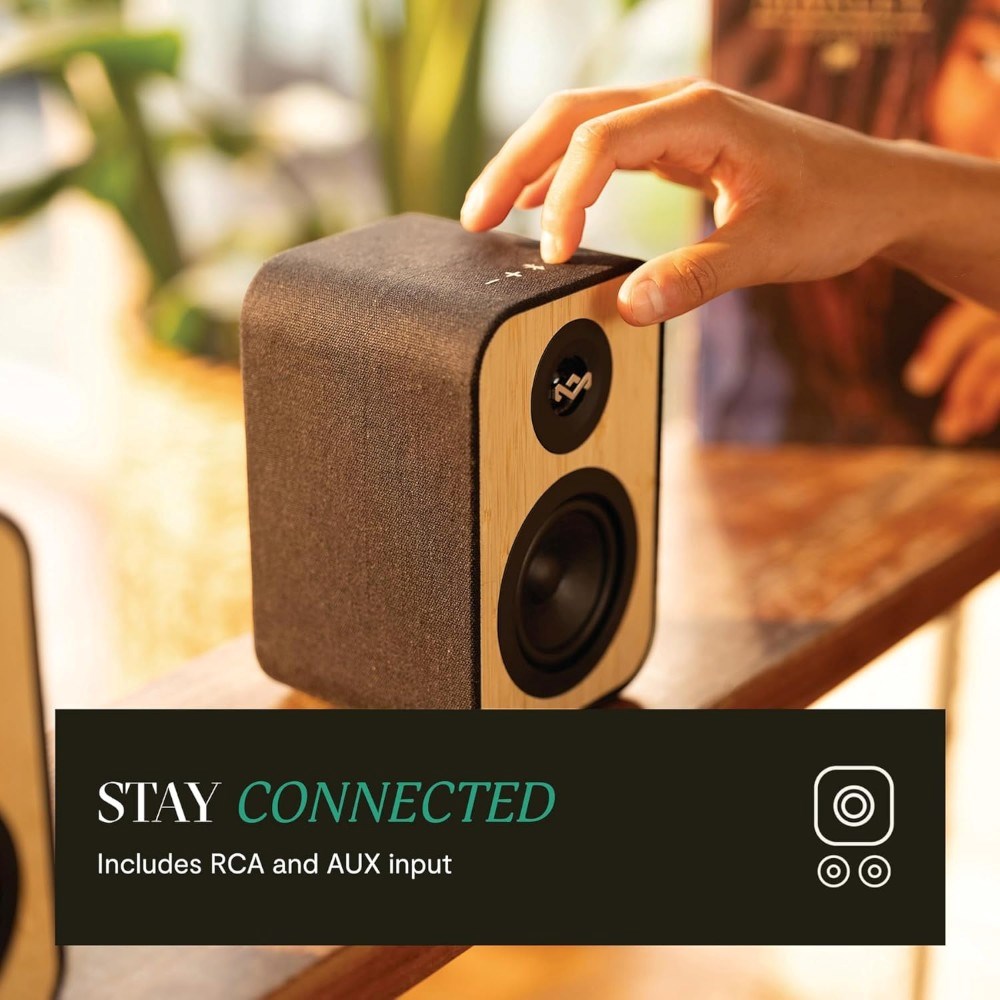 House of Marley Uplift Bookshelf Bluetooth Högtalare - Svart / Ljus Bambu