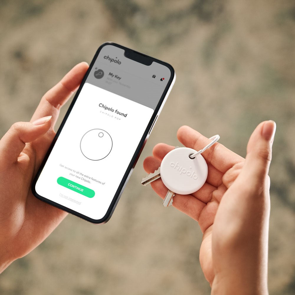 Chipolo POP Bluetooth GPS Tracker - Kompatibel med Apple Find My & Google's Find My Device - Vit