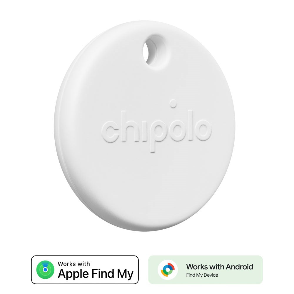Chipolo POP Bluetooth GPS Tracker - Kompatibel med Apple Find My & Google's Find My Device - Vit