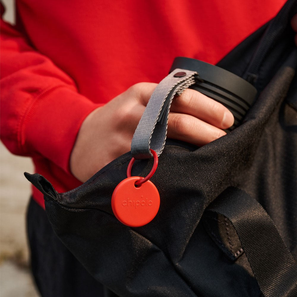 Chipolo POP Bluetooth GPS Tracker - Kompatibel med Apple Find My & Google's Find My Device - Röd