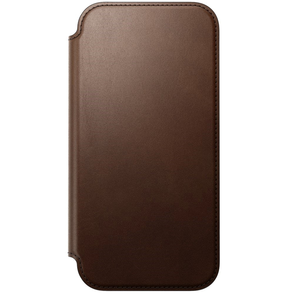 iPhone 18 Pro Max Nomad Modern Leather Folio Case - MagSafe Kompatibel - Brown