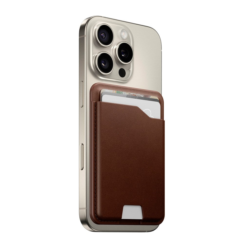 Nomad Ecco Leather Mag Wallet m. Apple Find My - MagSafe Kompatibel - Brown