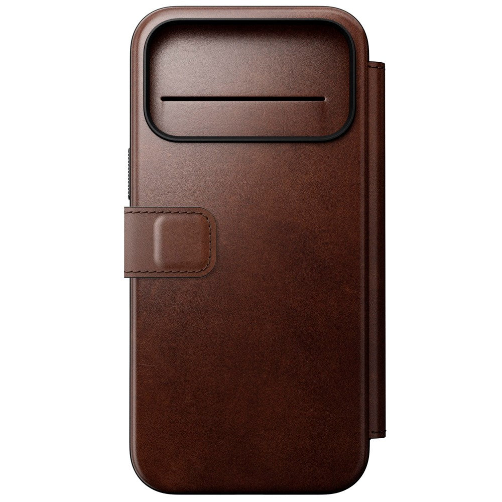 Nomad iPhone 17 Pro Max Modern Horween Leather Folio Case - MagSafe Kompatibel - Rustic Brown