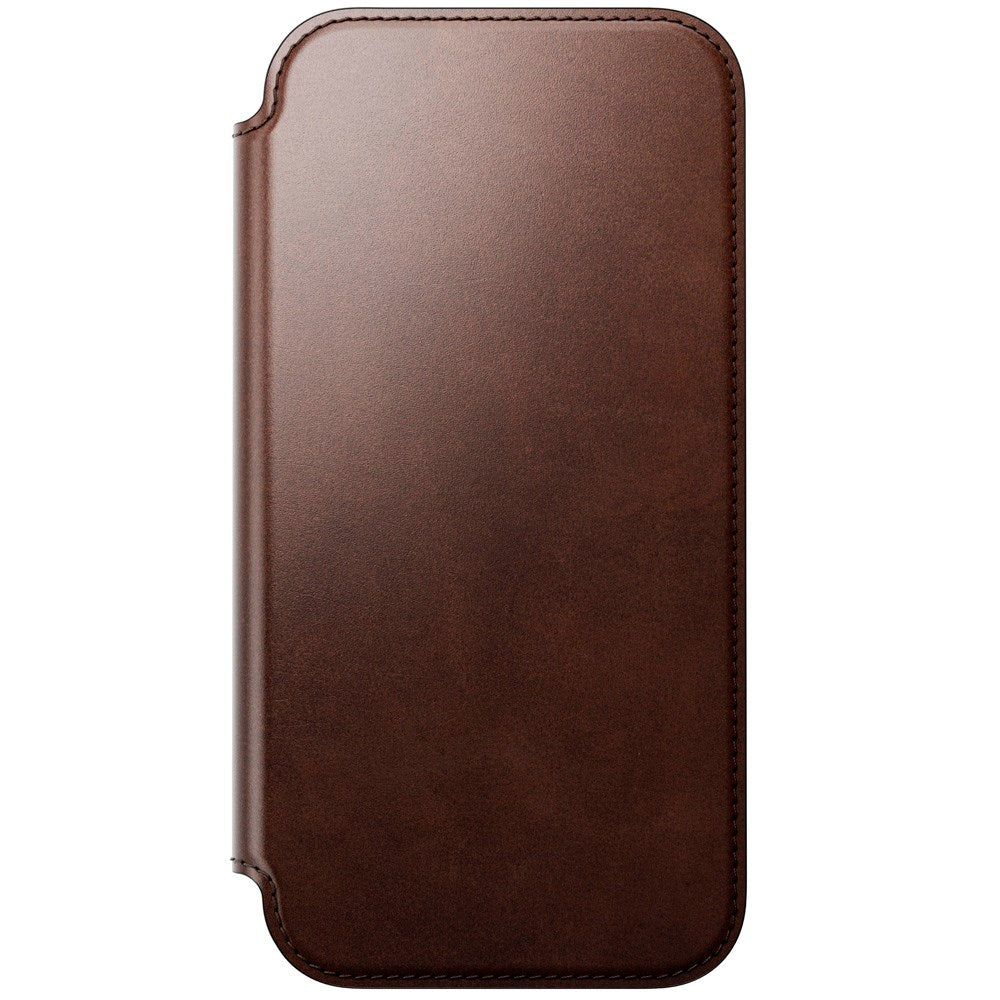 Nomad iPhone 17 Pro Max Modern Horween Leather Folio Case - MagSafe Kompatibel - Rustic Brown