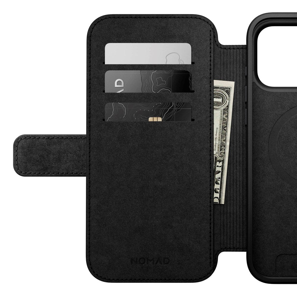 Nomad iPhone 17 Pro Max Modern Leather Folio Case - MagSafe Kompatibel - Black