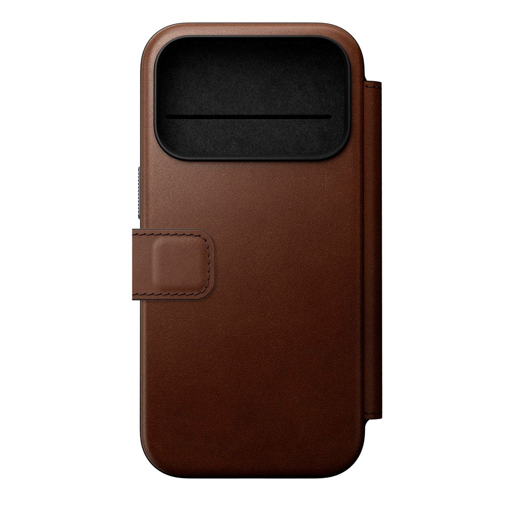 Nomad iPhone 17 Pro Modern Leather Folio Case - MagSafe Kompatibel - Brown