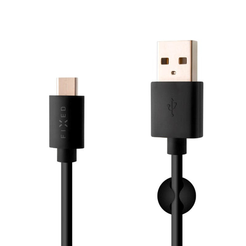 Fixed USB-A till USB-C Kabel 2m - Svart