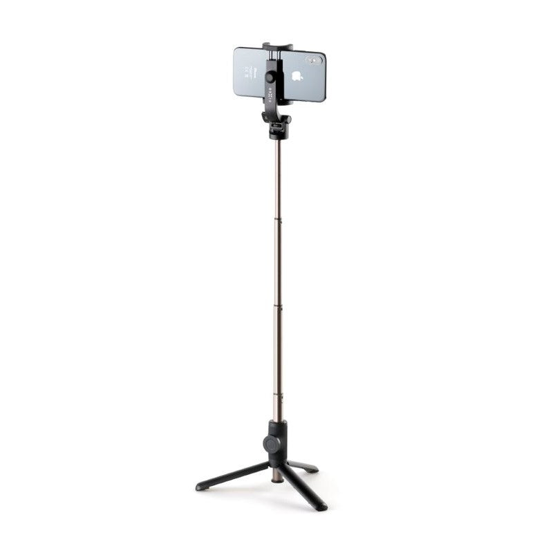 Fixed Snap 2-i-1 Stativ / Selfiepinne för Smartphone & Actionkamera med Bluetooth-Knapp - Svart