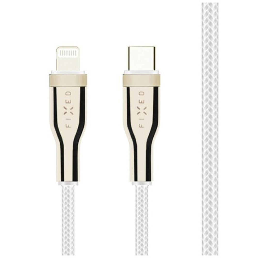Fixed Metal USB-C till Lightning MFi PD Kabel 60W - 50cm - Vit
