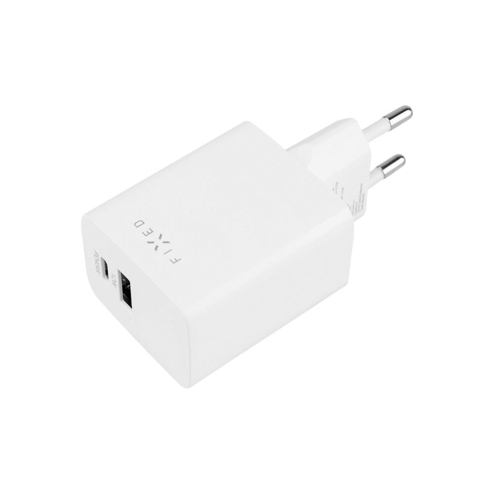 Fast Mini Väggladdare 45W m. USB-A & USB-C - Vit