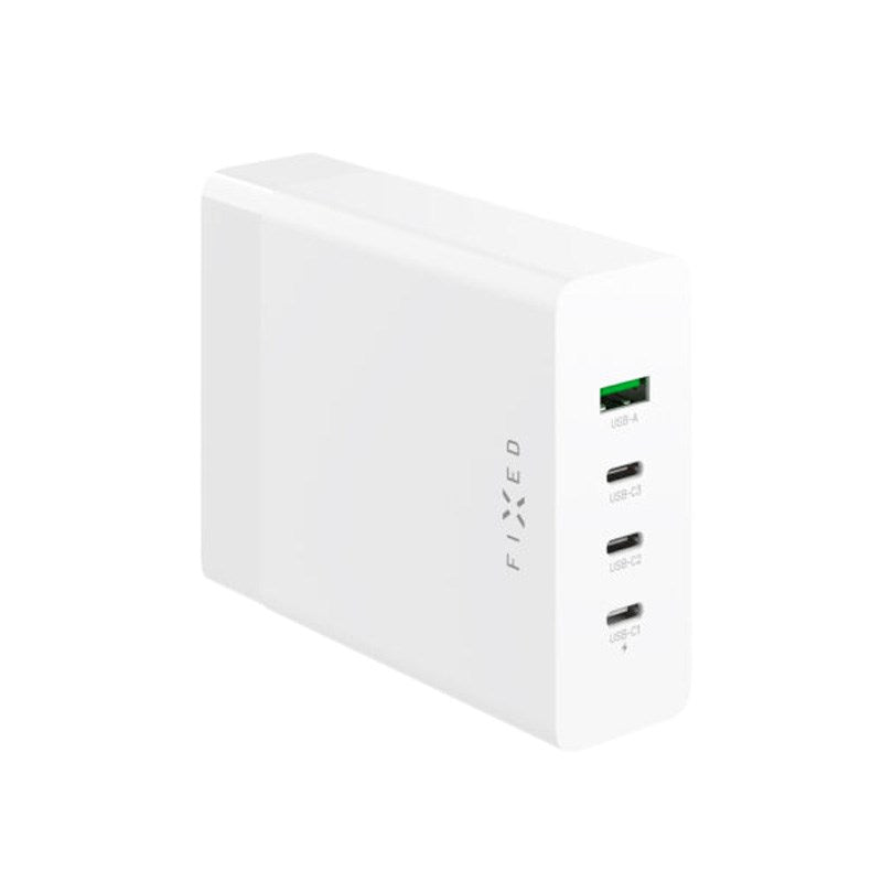 Fixed GaN Bordladdare 200W - 3x USB-C / 1x USB-A - Vit