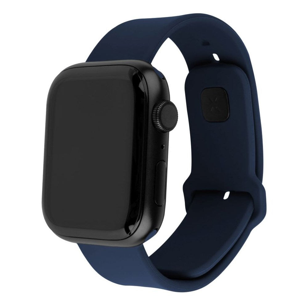 Fixed Apple Watch (42/44/SE/45/46/49mm) Sporty Wide Silikonremset - Blå