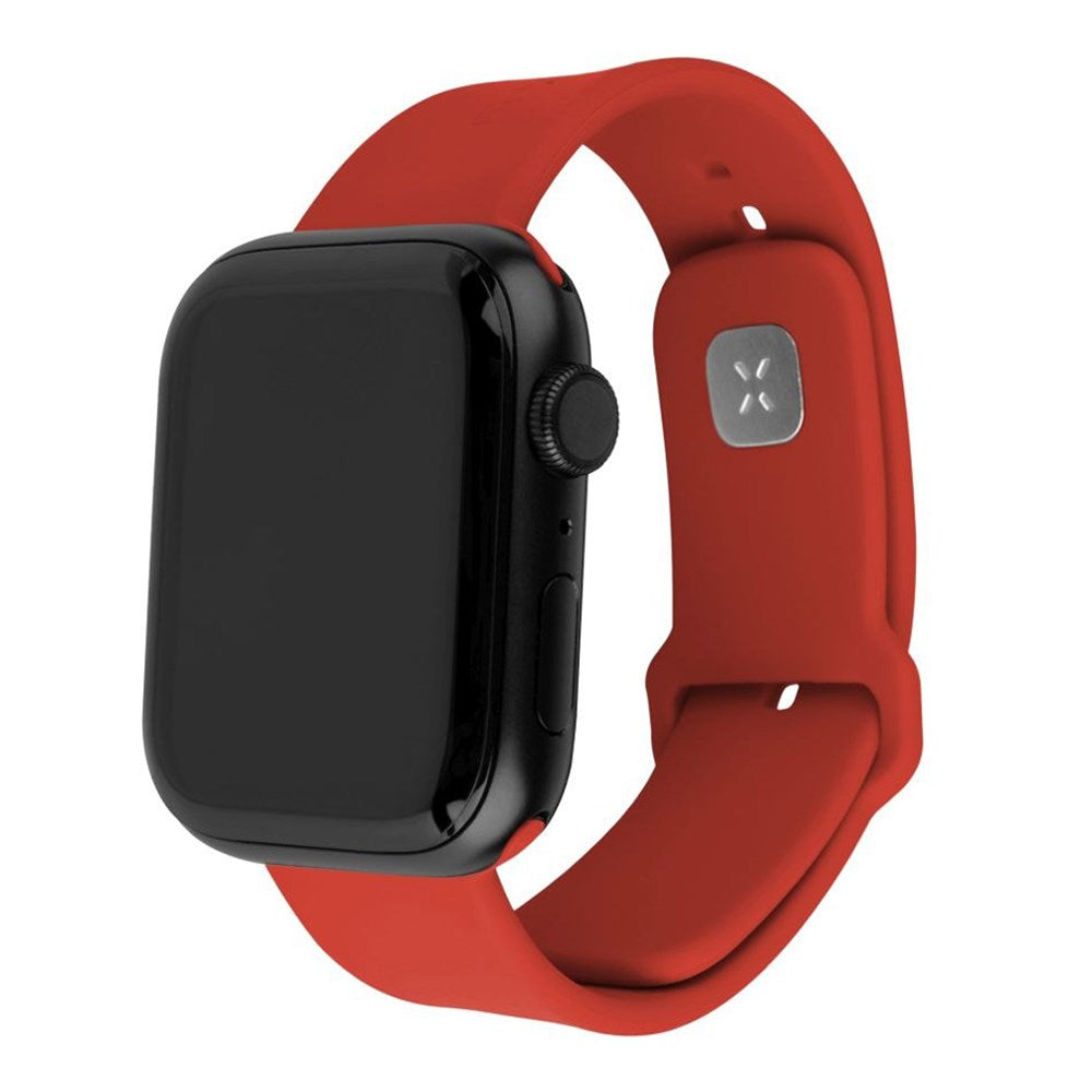 Fixed Apple Watch (42/44/SE/45/46/49mm) Sporty Wide Silikonremset - Röd