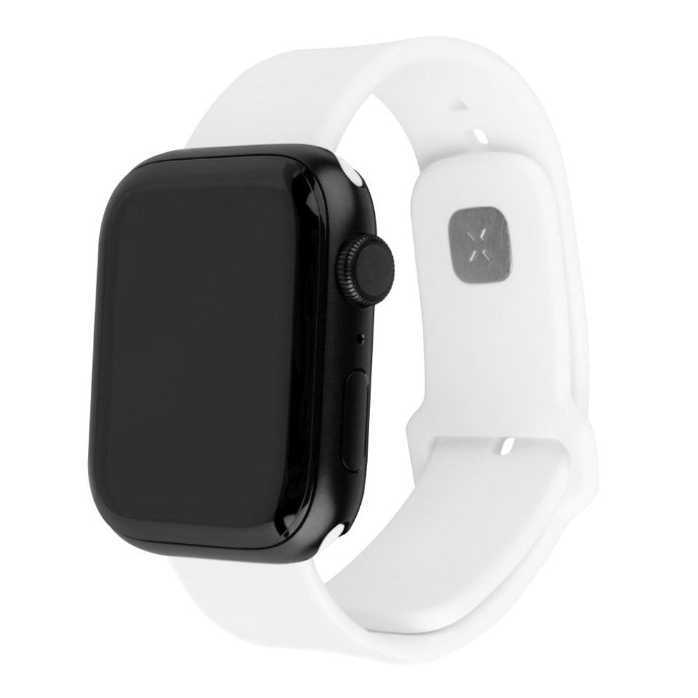 Fixed Apple Watch (42/44/SE/45/46/49mm) Sporty Wide Silikonremset - Vit