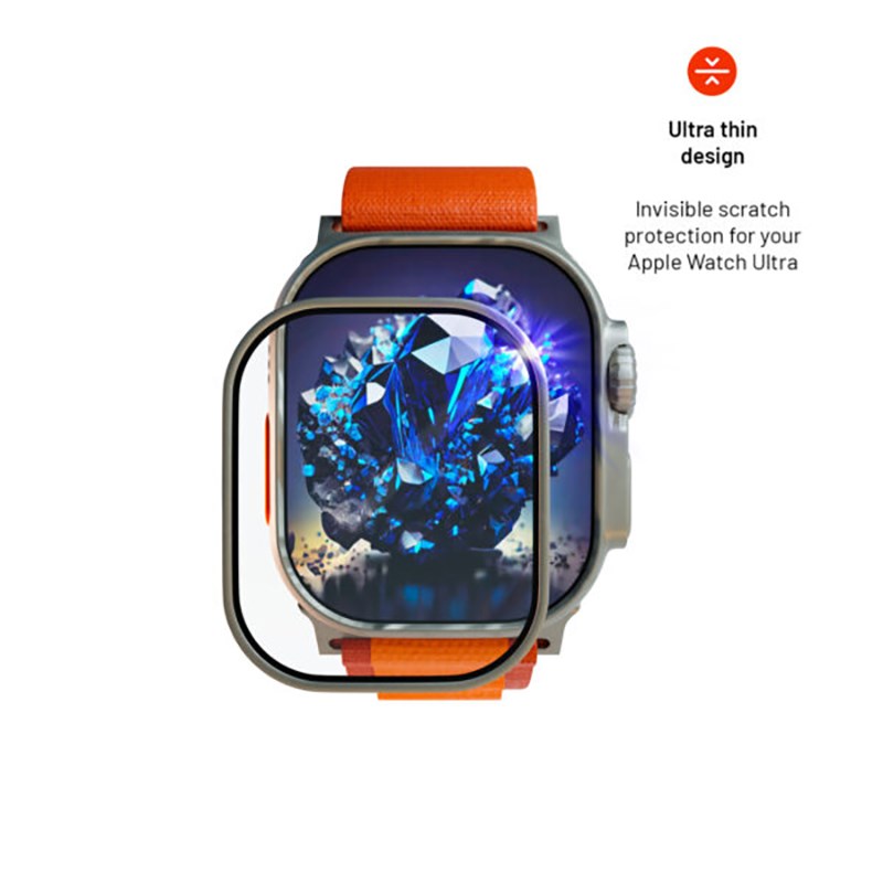 Apple Watch Ultra 4/3/2/1 (49mm) Fixed Safirglas Skärmskydd med Metallram - Genomskinlig