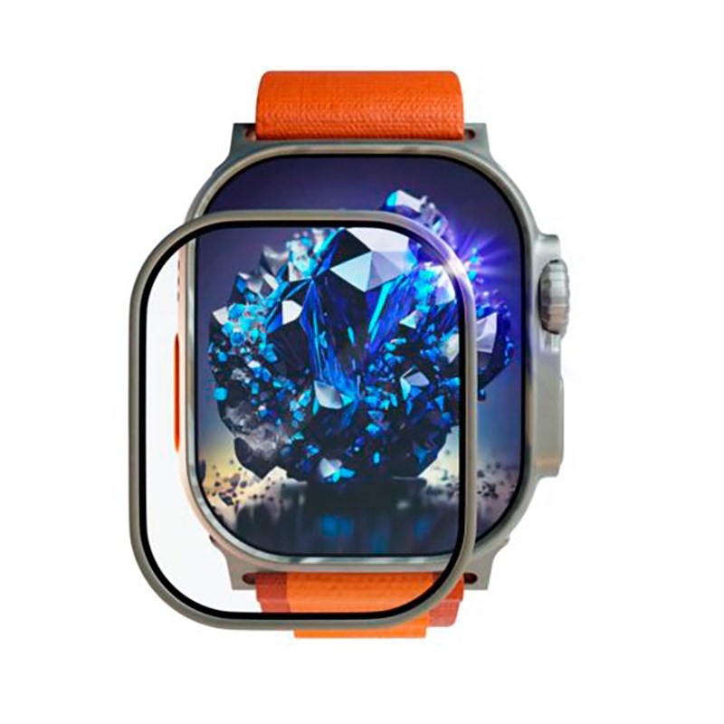 Apple Watch Ultra 4/3/2/1 (49mm) Fixed Safirglas Skärmskydd med Metallram - Genomskinlig