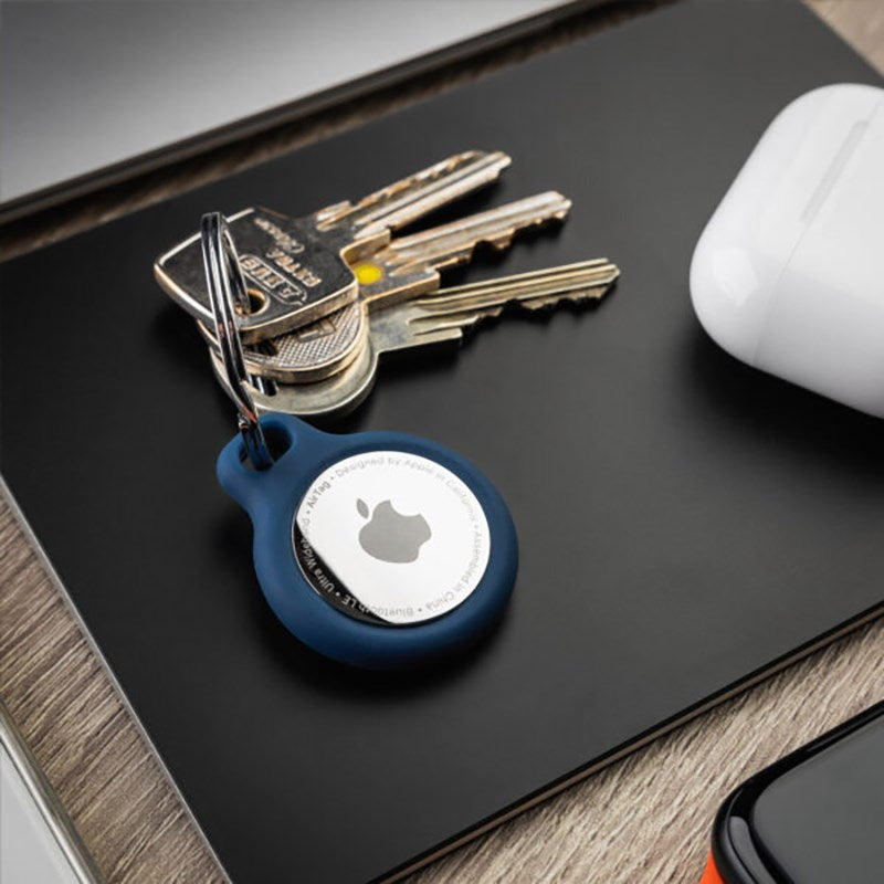 Fixed Apple AirTag 1. & 2. Gen. Silky Fodral m. Nyckelring - Svart
