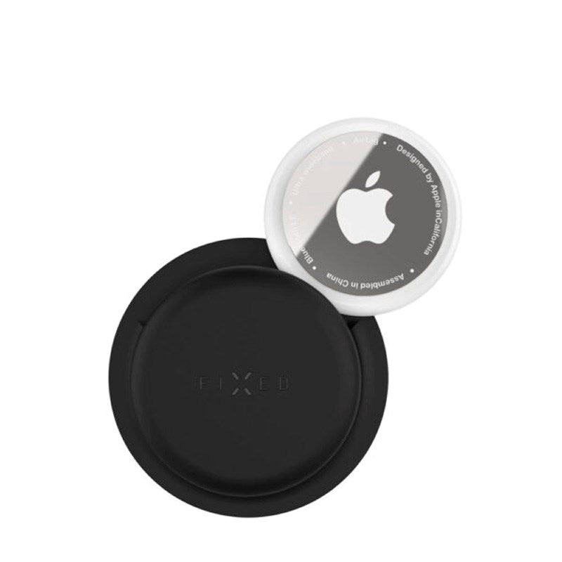 Fixed Silikon Sticker Skal till Apple AirTag - 2 st - Svart