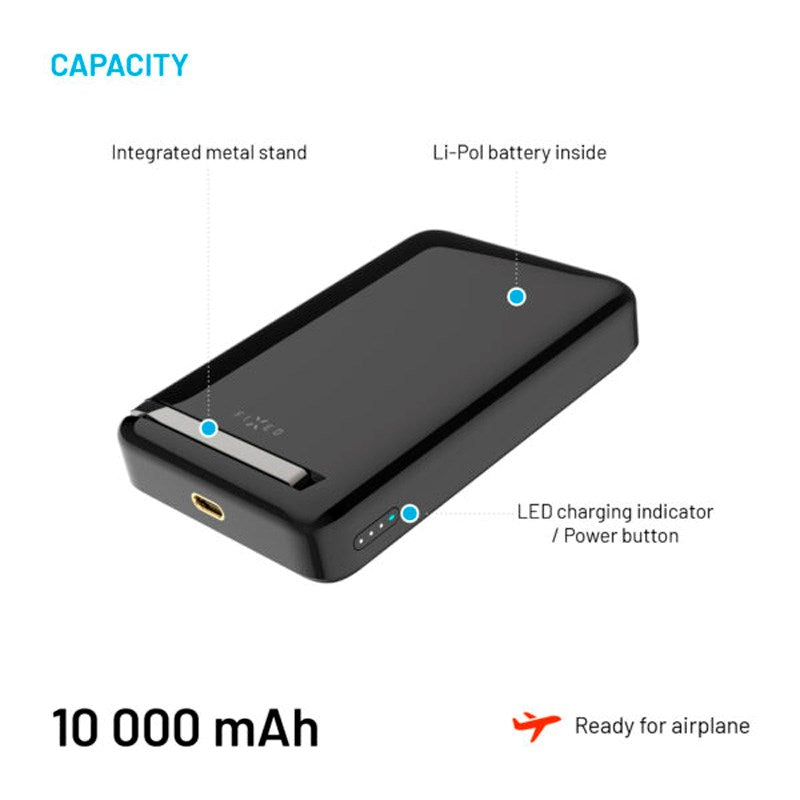 Fixed MagZen 10 Pro - Qi2 20W Powerbank 10.000 mAh - MagSafe Kompatibel - Svart