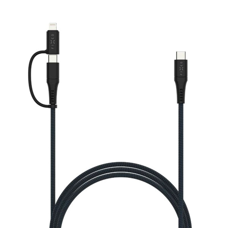 Fixed 2-i-1 60W USB-C till Lightning Kabel 1.2m - Svart