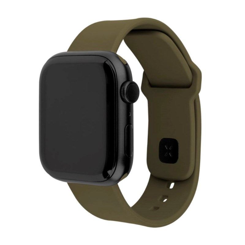 Apple Watch (38 / 40 / SE / 41 / 42mm) Fixed Sporty Silikon Rem Set - Grön
