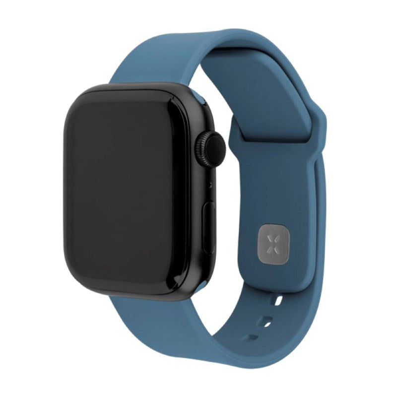 Apple Watch (38 / 40 / SE / 41 / 42mm) Fixed Sporty Silikon Rem Set - Ljusblå