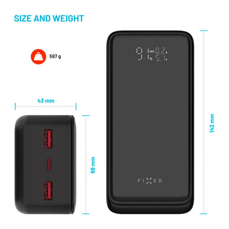 Fixed Zen2 30 Plus - 65W Powerbank 30.000 mAh - Svart