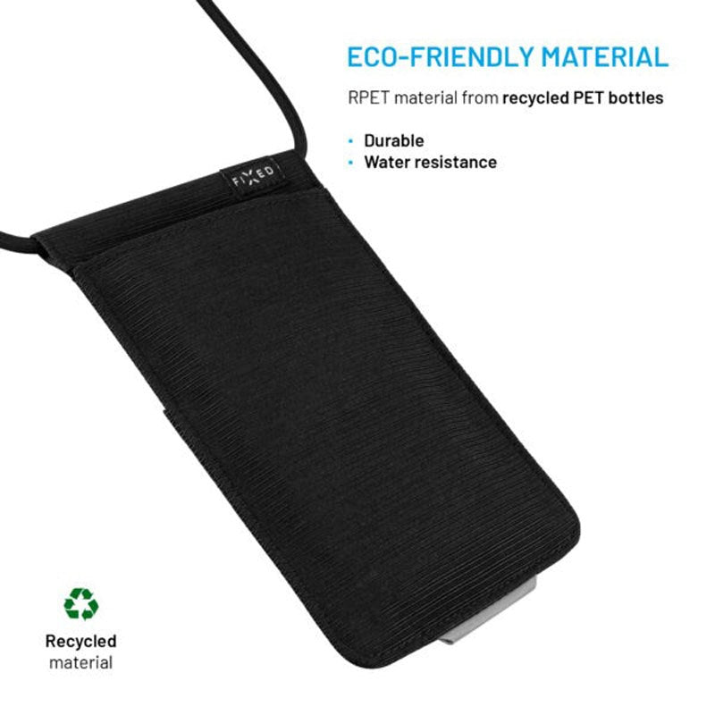 Fixed Mobilväska med Dragsko (105 x 185 mm) - Svart