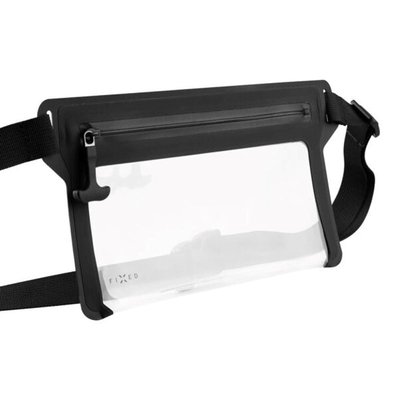 Fixed Vattentät Bältesväska (Max. Mobila Mått: 200 x 138 mm) - Svart / Genomskinlig