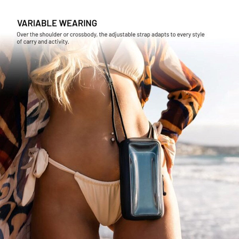 Fast Vattentätt Fodral för Mobil (Maxmått: 95 x 186 mm) - Svart / Genomskinlig