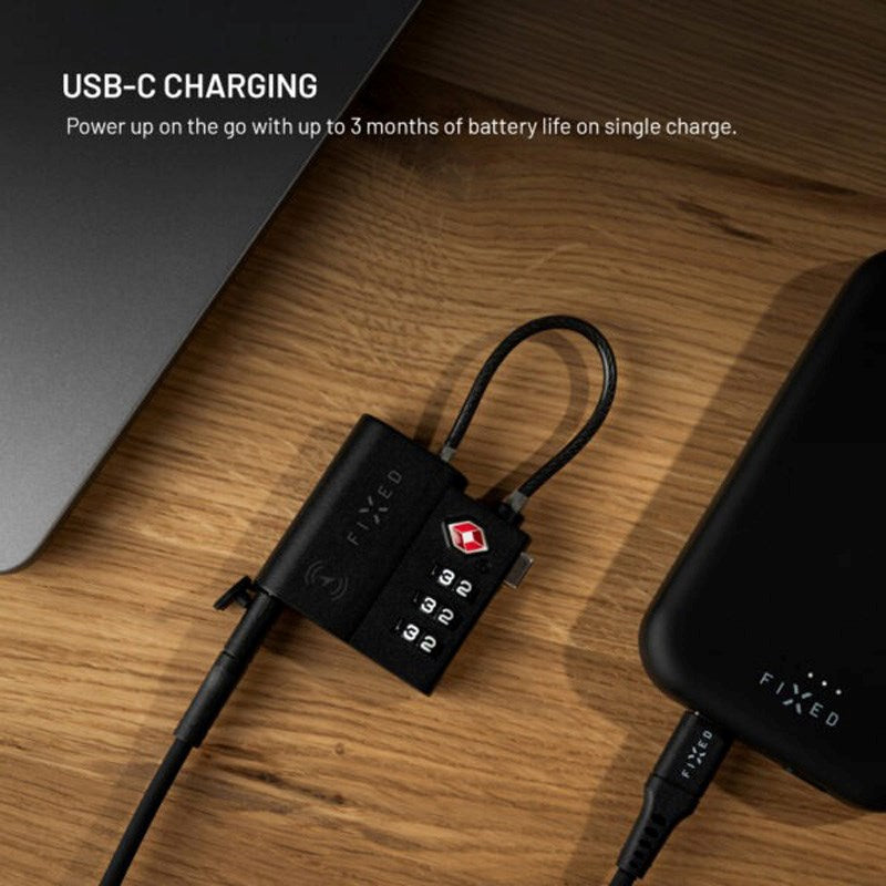 Fixed GPS & Bluetooth-Spårare - TSA-Godkänt Hänglås - Apple Find My Kompatibel - Svart