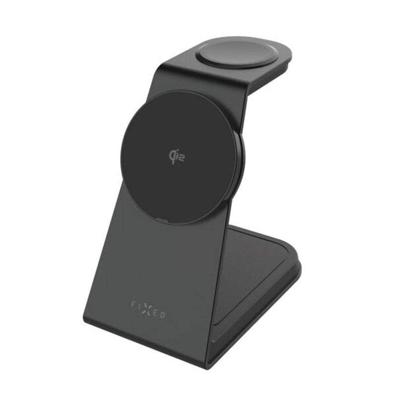 Fast 3-i-1 Trådlös Laddningsdocka 15W - Smartphone / Apple Watch / AirPods - Svart