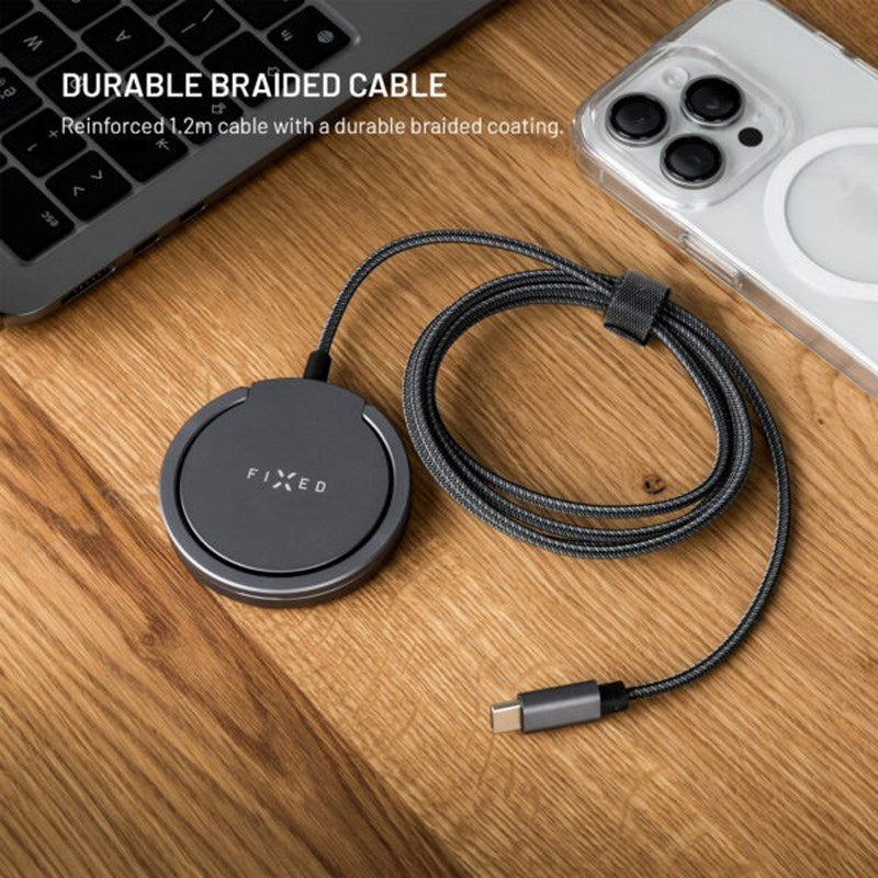 Fast MagPad 15W Trådlös Laddare - MagSafe / Qi2 Kompatibel - Grå