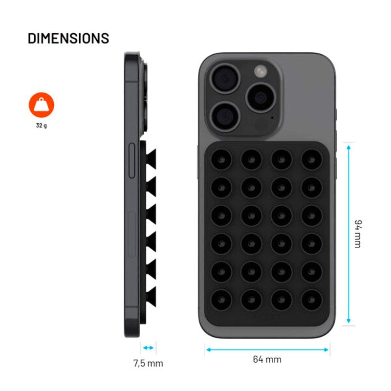Fixed MagMate Mobilhållare - Silikon Sugkopp - MagSafe Kompatibel - Svart