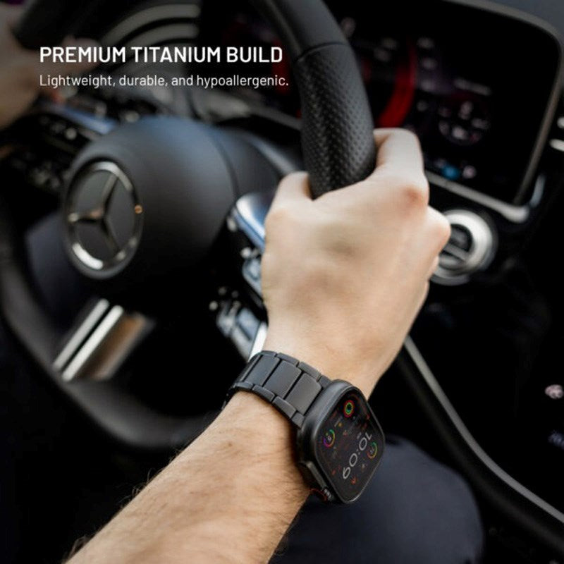 Fixed Apple Watch (42/44/SE/45/46/49) Titanium Rem - Svart