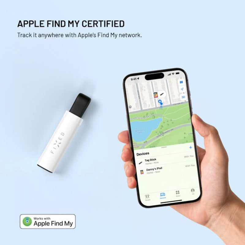 Fixed Spårningsenhet med USB-C-Laddning - Apple Find My Kompatibel - Vit