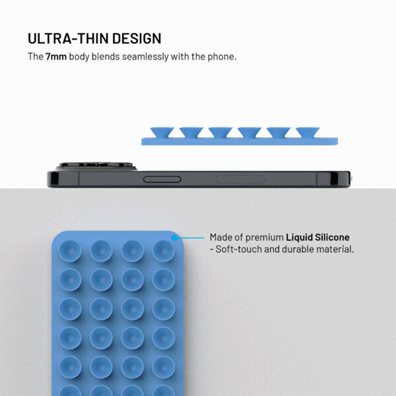 Fixed MagMate Mobilhållare - Silikon Sugkopp - MagSafe Kompatibel - Blå