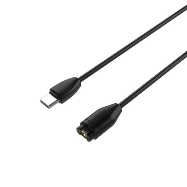 Fixed USB-C Laddningskabel för Garmin Smartwatch - 2m - Svart
